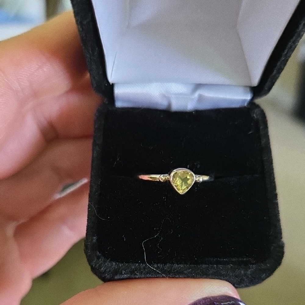 Sterling Silver Yellow Citrine Ring Sz 6